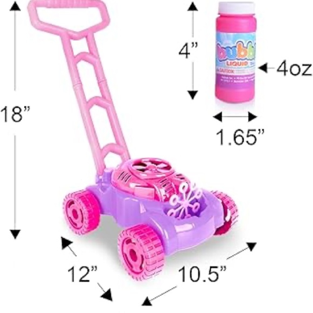 Bubble Lawn Mower for Toddlers 1-3, Kids Bubble Blower Machine